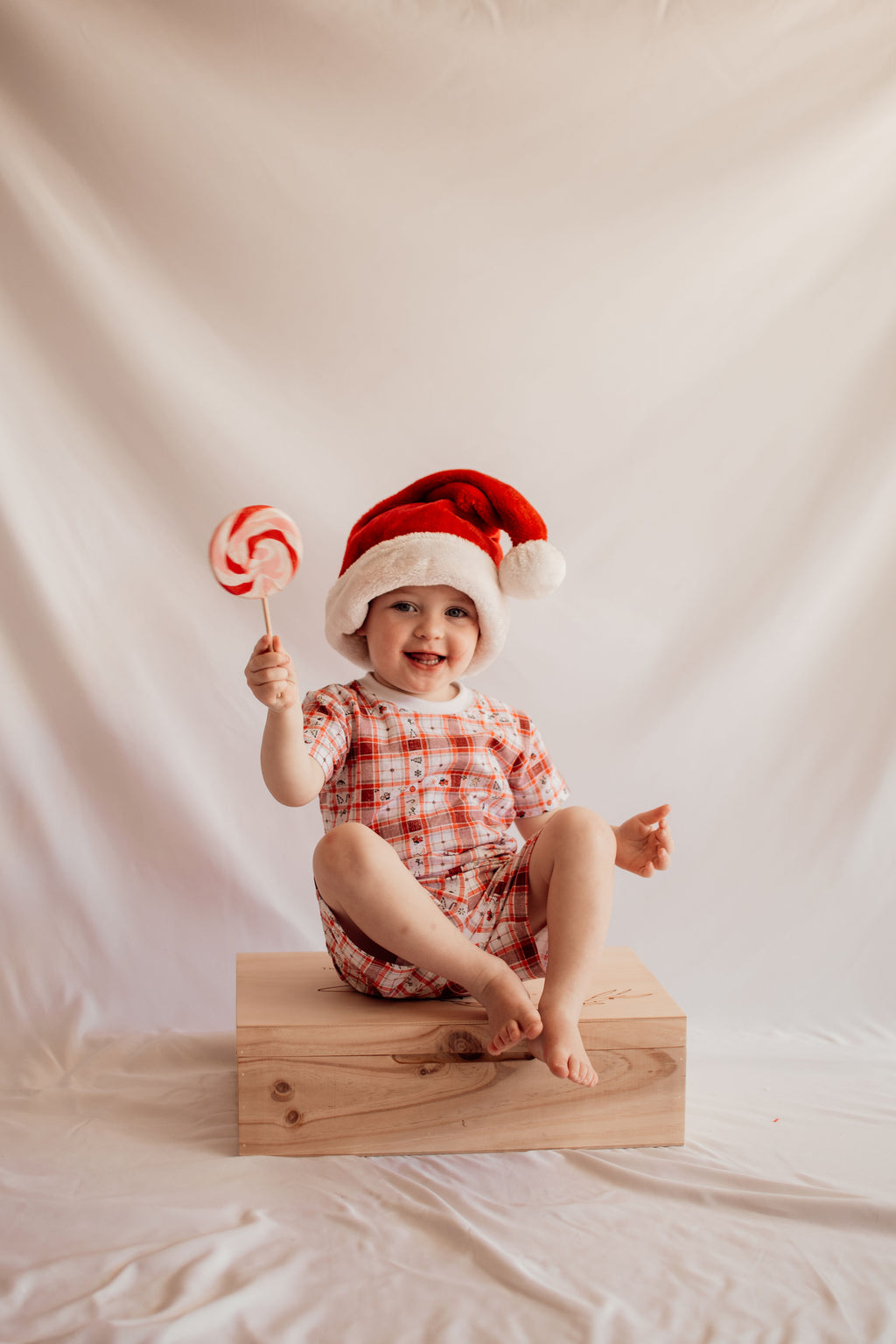 Plaid Baby Christmas romper