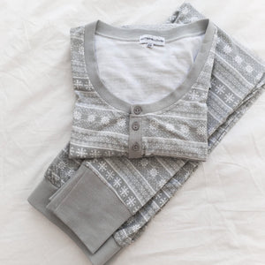 Womens Grey Printed Pyjama Set